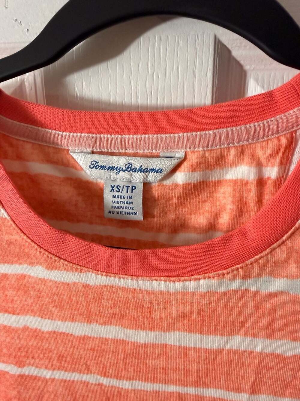 Tommy Bahama Striped Dress Size XS/TP Orange White Cotton Belted